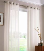 SHEER VOILE AURA EYELET CURTAINS 2X120X221cm IVORY