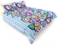 Happy House Quilt Cover Set Single Blueberry Delight Polyester Cotton