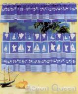 CAFE KITCHEN CURTAIN 200X60 NAUTICAL DESIGN New