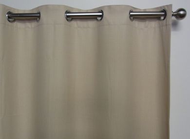 HARLOW Eyelet Blockout Ready Made Curtain 1x240x221cm Cashew Cream Soft Drape