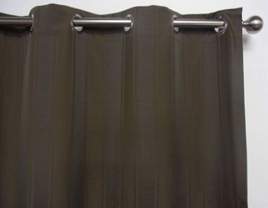 Eyelet Blockout Ready Made Curtain 1x140x221cm Chocolate Self-Stripe