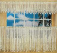 Country Cottage Cafe Curtain 460cm wide x 90cm drop ECRU Lace kitchen