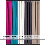 Eyelet Decorator Curtains 2x145x221cm Magenta Aqua Charcoal Snow Latte 