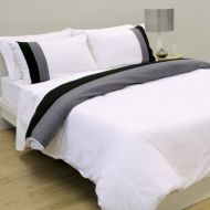 Quilt Cover Set Polyester Cotton Park Lane White Black