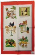 ULSTER WEAVERS Linen Tea Towel GARDEN HENS 51x75cm NEW