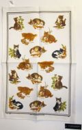 ULSTER WEAVERS Linen Tea Towel HERB KITTEN 51x75cm NEW