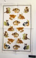 ULSTER WEAVERS Linen Tea Towel HERB KITTEN 51x75cm NEW