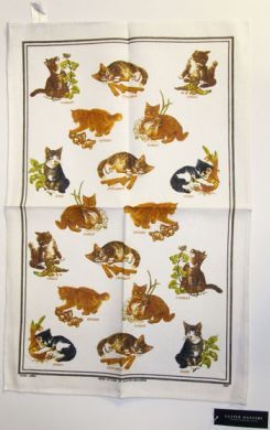 ULSTER WEAVERS Linen Tea Towel HERB KITTEN 51x75cm NEW