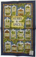 ULSTER WEAVERS Linen Tea Towel HERBS AND SPICES 51x75cm NEW