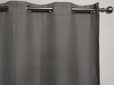 HARLOW Eyelet Blockout Ready Made Curtain 1x240x221cm Ironstone Grey Soft Drape