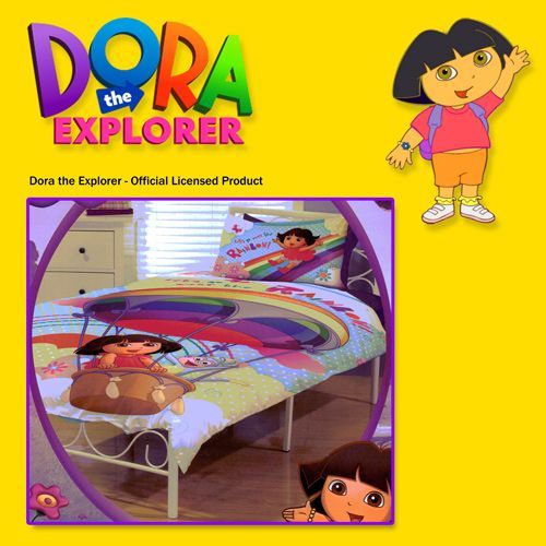 Quilt Cover Set Dora the Explorer Lets go over the rainbow