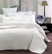 Monaco Coverlet Queen King WHITE by Linen House New