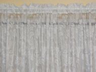 LACE CURTAIN 3 METRE X 213CM white REBECCA SCALLOPED SHEER FABRIC HEM