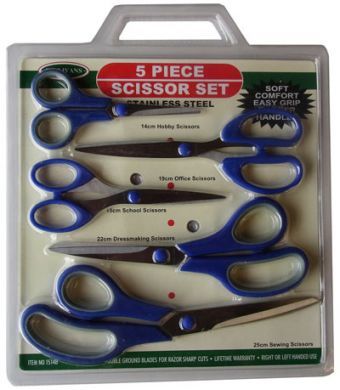 5 piece Scissor Set Stainless Steel NEW