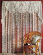 Simone Continuous Lace Curtains White or Cream Simone 3 sizes Rod Pocket