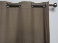 HARLOW Eyelet Blockout Ready Made Curtain 1x240x221cm Stone Latte Earth Soft Drape