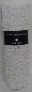 Toggle Bath Mat 50x80cm WHITE New